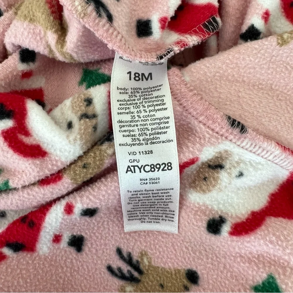 Carter's‎ Just One You Toddler Girls' Santa Fleece Footed Pajama - Red 18M